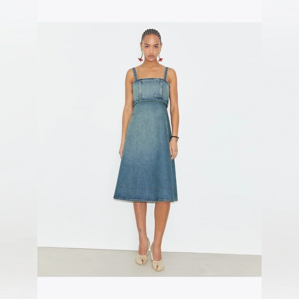 NWT $498 Tory Burch Cotton Denim Dress